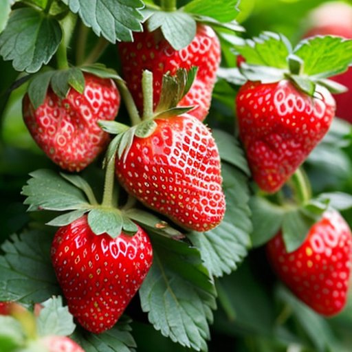 Яркая клубничная плантация с спелыми ягодами и удобрениями.