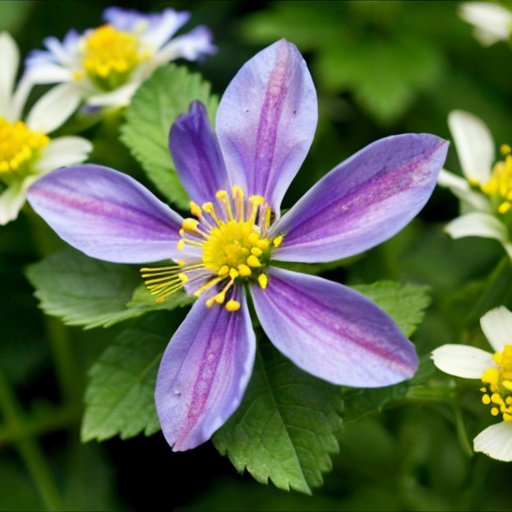 Цветущее поле фацелии с яркими синими цветами на фоне голубого неба.