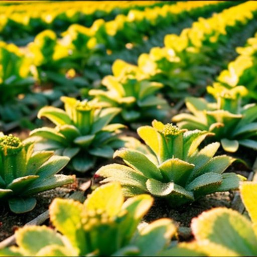 Организованное сельскохозяйственное поле с здоровыми культурами, ясным небом и опрыскивателем