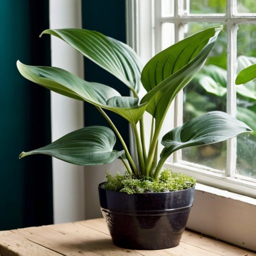 Красивый хоста в стильном интерьере с мягким освещением.