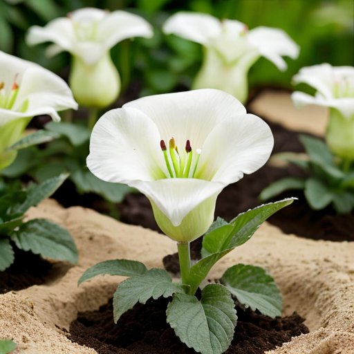 Садовая грядка для эустомы с богатой почвой и элементами подготовки.