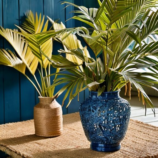 Изображение плетеной пальмы из ивовых веток на природном фоне с инструментами для подготовки.