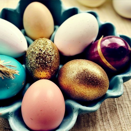 Ярко оформленные яйца с различными техниками декора на фоне красок и натуральных красителей.