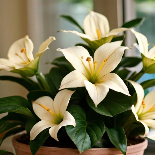 Уютный интерьер для садоводства с упаковками семян глоксинии, горшком с почвенной смесью, термометром и гигрометром, теплым светом и естественным освещ