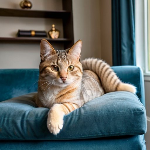 Уютная гостиная с диваном, покрытым мягким пледом с кошачьей шерстью, рядом ролик для удаления шерсти и пылесос.