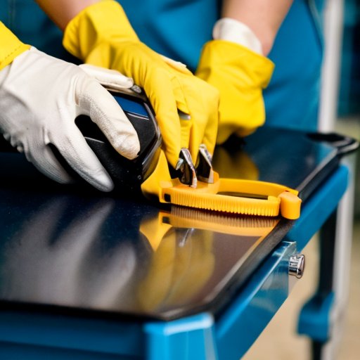 Современный инструмент для инспекции насекомых на аккуратном рабочем столе с инструкцией и инструментами для обслуживания.