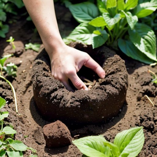 Участок для посадки вишни с выкопанной ямой, органическими материалами, гравием для дренажа и рулеткой в солнечном саду.