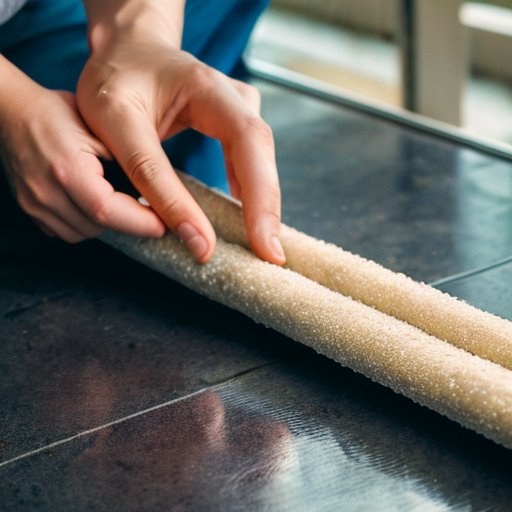 Организованное рабочее пространство для укладки фольгированного изоляционного материала с инструментами и контрольным списком.