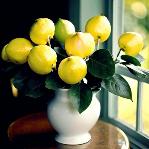 Солнечное окно с лимонным деревом в горшке, подчеркивающее важность естественного света.