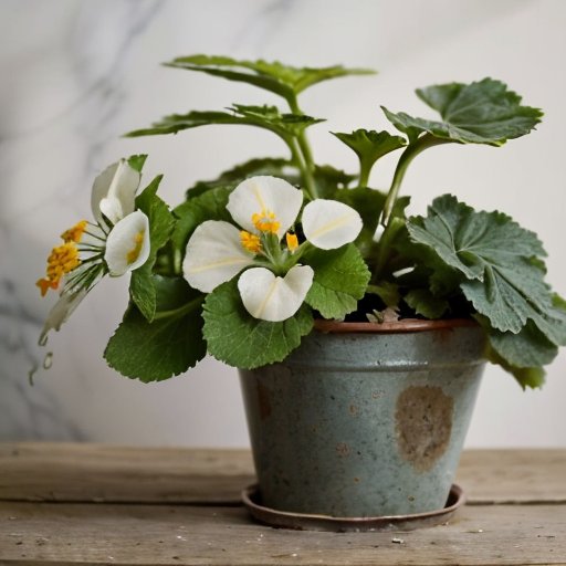 Здоровый герань в солнечном окне с яркими цветами и зелеными листьями.