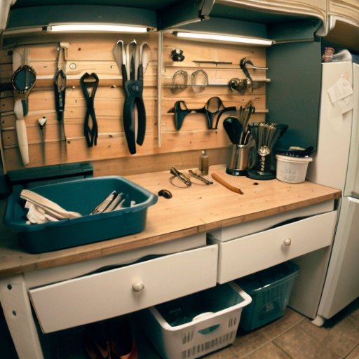 Рабочий стол для ремонта очков с инструментами и материалами.