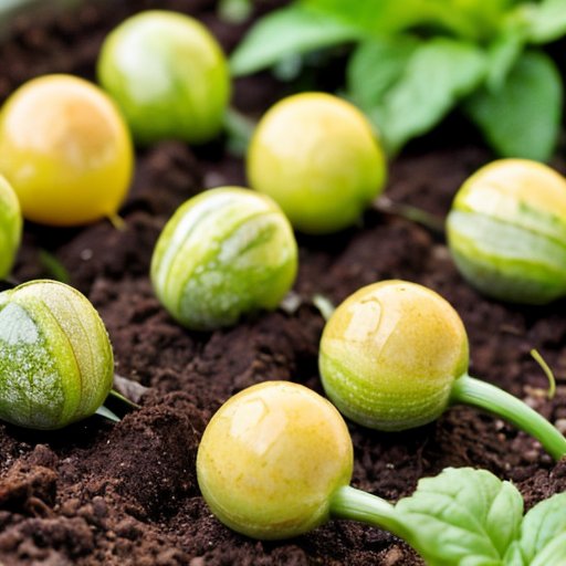 Сцена яркого сада с ростками баклажанов, оптимальные условия: термометр, поливочная каничка, солнце и календарь с датами посадки.