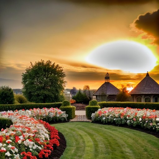 Яркий цветочный сад с цветущими левкоями на солнечном фоне.