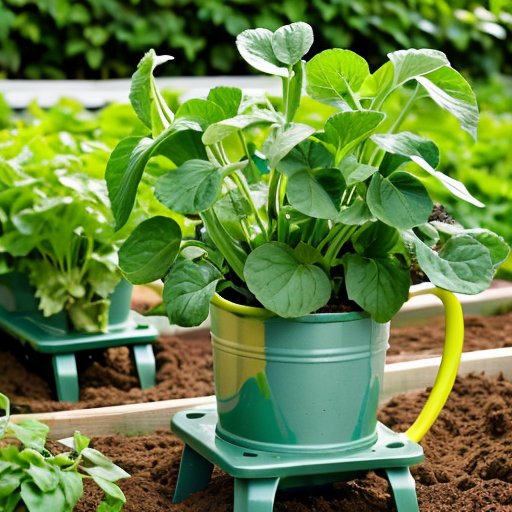 Солнечный огород с разнообразными растениями гороха, яркая зелень и цветущие стручки.