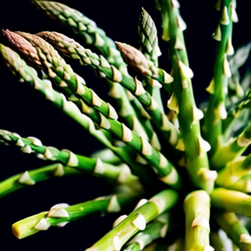 Поле спаржи в разгар сезона, готовые к сбору спаржевые побеги, ясное небо и зелень. Садовые ножницы рядом с свежесрезанной спаржей.