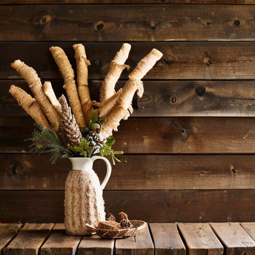 Интерьер дома с элементами декора из коры сосны: панель на стене, ваза и натуральный освежитель воздуха на столе. Тепло и креативность.