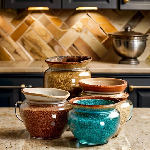 Рустикальная кухня с разнообразными банками и мисками, демонстрирующими использование луковой шелухи.