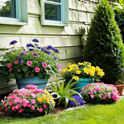 Сцена яркого сада с синим чертополохом и морровым растением на солнечном фоне.