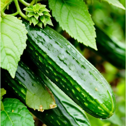 Урожайный огород с партенокарпическими огурцами на фоне голубого неба.