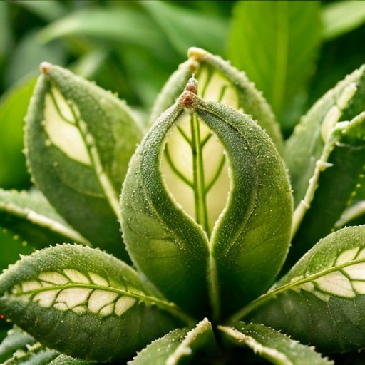 Теплица с зелеными растениями и инструментами, залитая солнечным светом.