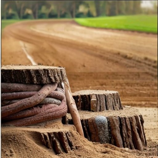 Срез почвы с различными типами (глина, песок, суглинок), уровнем влаги, термометром, гигрометром, мульчей, системами орошения и корнями растений