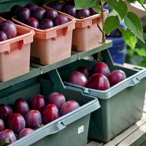 Организованное хранилище для саженцев с метками, инструментами и контролем условий.