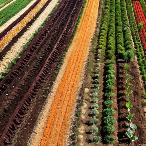 Яркий фермерский пейзаж с разнообразными культурами и здоровой почвой.