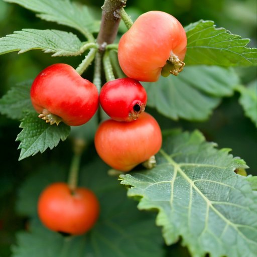 Яркий сад с ухоженными кустами смородины, спелыми ягодами и инструментами для ухода.