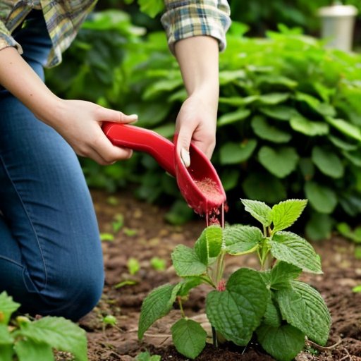 Яркая малина на фоне зелёной листвы, с инструментами для садоводства.