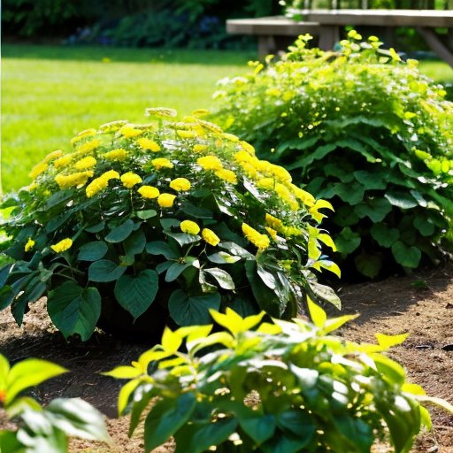 Весенний сад с рядами голубики, яркие листья и маленькие ягоды на ветках.