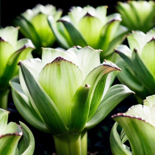 Зеленое поле лука с теплицей, инструментами и системами орошения.