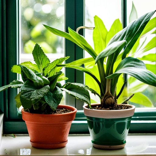 Яркий подоконник с различными сортами зелёного лука, инструменты для ухода и солнечный свет.