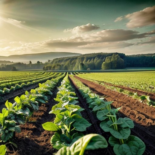 Зеленое поле шпината в Московской области с аккуратными рядами растений под ясным небом.