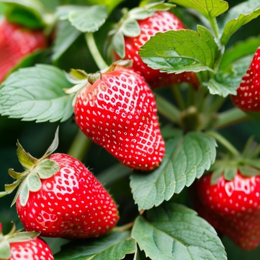 Кусты клубники в яркой природе с насекомыми, птицами и млекопитающими.